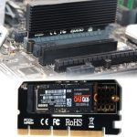 Nouveauté en alliage d'aluminium coque Led carte d'extension Interface adaptateur d'ordinateur M.2 NVMe SSD à PCIE 3.0X16