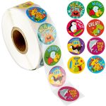 500 pièces récompense autocollants Encouragement autocollant rouleau pour enfants autocollants de motivation avec des animaux mignons pour les étudiants enseignants