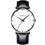 Montre minimaliste pour hommes de mode de luxe ultra-mince noir en acier inoxydable maille bracelet montre hommes d'affaires décontracté quartz horloge