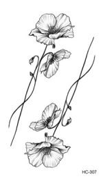 1 PC géométrique planète mode femmes temporaire tatouage autocollant noir Roses conception fleur bras corps Art grand faux tatouage autocollant