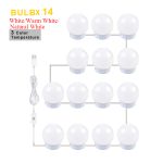 USB LED 5V lampe de maquillage applique murale beauté 2 6 10 14 Kit d'ampoules pour coiffeuse Stepless Dimmable Hollywood vanité miroir lumière