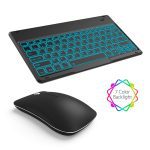 Clavier Bluetooth français souris sans fil Combo bureau à domicile ordinateur de bureau frappe silencieuse couleur clavier rétro-éclairé souris mince ensemble