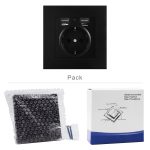 SRAN EU prise de courant, prise avec USB,16A 250V double usb 5V 2A blanc/noir ignifuge panneau PC 86m'm * 86m'm prise murale