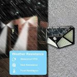 Lumières solaires extérieur 100 Led lumineux capteur de mouvement lumière grand Angle sans fil étanche IP65 appliques murales pour jardin mur rue