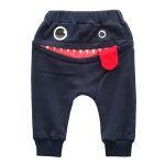 Bébé garçons filles pantalons mignon grande bouche monstre enfant en bas âge pantalon automne hiver Costumes Cototn 0-4years infantile chaud vêtements décontractés