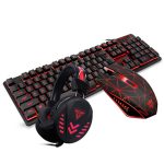 4 pièces rétro-éclairage ergonomique étanche USB clavier ensemble éclairé jeu souris casque accessoires Pad ordinateur mécanique maison