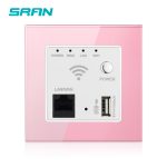 Prise de wifi de mur de SRAN avec le panneau en verre trempé par cristal d'usb 86mm * 86mm 300MB prise sans fil de relais de routage