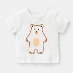 T-shirt manches courtes fille | Vêtements d'été décontractés, en coton, pour bébés garçons