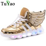Phare ailes d'ange USB Led | Baskets lumineuses pour bébés filles et garçons, éclairage éclairé et lumineux, nouvelle collection 2020