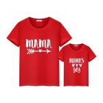Été famille correspondant t-shirt court maman et fils look imprimer lettres maman garçons vêtements mode t-shirt litte bébé enfants tenues