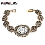 QINGXIYA marque femmes antique Bracelet en or montres de luxe gris strass dames Quartz montre-Bracelet décontracté femmes robe Colck