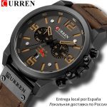 CURREN hommes montres haut de gamme marque de luxe étanche Sport montre-bracelet chronographe Quartz militaire en cuir véritable Relogio Masculino
