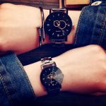KEVIN nouveau Design Couple montres mode noir cadran rond en acier inoxydable bande Quartz montre-bracelet hommes femmes amant cadeaux