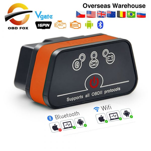 Vgate iCar2 ELM327 scanner bluetooth obd2 elm 327 V2.1 obd 2 wifi icar 2 scanner de diagnostic automatique pour android/ordinateur/IOS lecteur de code