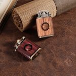 Briquet rétro en bois de rose, kérosène, briquet créatif en bois de rose, cuivre pur, haute qualité