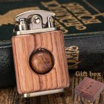 Briquet rétro en bois de rose, kérosène, briquet créatif en bois de rose, cuivre pur, haute qualité