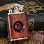 Briquet rétro en bois de rose, kérosène, briquet créatif en bois de rose, cuivre pur, haute qualité