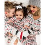 Pyjama de noël pour toute la famille, ensemble de nuit décontracté, avec imprimé élans, manches longues, pantalon Long, vêtements de nuit d'automne