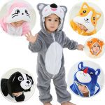 Bébé garçon et filles barboteuses animaux dessin animé enfants vêtements nouveau-né bébé combinaison chaude printemps automne hiver pour garçon snowsuit