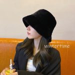 Chapeau seau en fausse fourrure pour femme et fille, solide, épais, doux et chaud, idéal pour la pêche ou les vacances en plein air