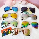 Lunettes de soleil classiques pour filles, verres miroir colorés, monture métallique, pour enfants, lunettes de voyage et de Shopping UV400, 2020