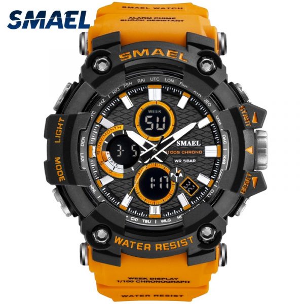 Sport Watch Dual Time Men Watches 50m WaterproofMale Clock Military Watches for Men 1802D Shock Resisitant Sport Watches Gifts