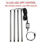 LED Car Foot Light Ambient Lamp With USB Wireless Remote Music Control Multiple Modes Automotive Interior Decorative Lights