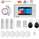 4.3 Inch Touch Panel WIFI GSM Wireless Burglar Home Security Alarm System TUYA Smart life APP Control Compatible With Alexa