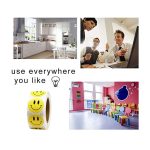 Rouleau à stickers motif visage smiley jeu pour enfant, autocollants récompenses jaunes, sourire joyeux, 500 pièces par unité,