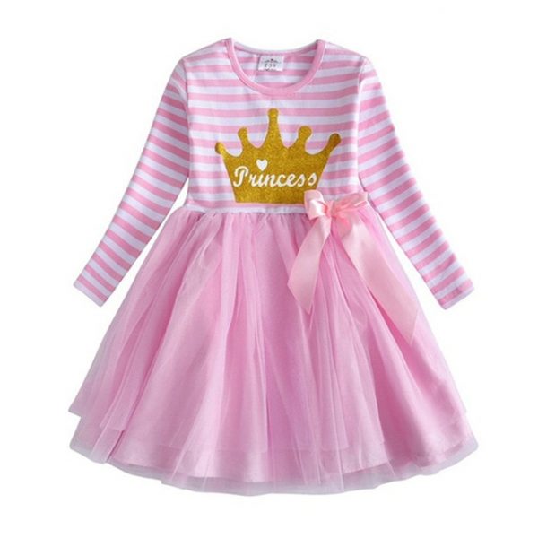 Robe princesse à manches longues pour petite fille, vêtements de fête avec étoile à paillettes, pour enfant, pour automne et hiver