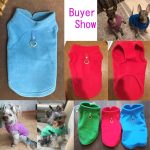 Blank Dog Vest Soft Fleece Clothes for Small Dogs Solid Candy Color Dog Tshirt With Dog Harness Leash D-Ring Pug Yorks Coat