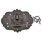 Antique Brass Wooden Case hasp Vintage Decorative Jewelry Gift Box Suitcase Hasp Latch Hook Furniture Buckle Clasp Lock