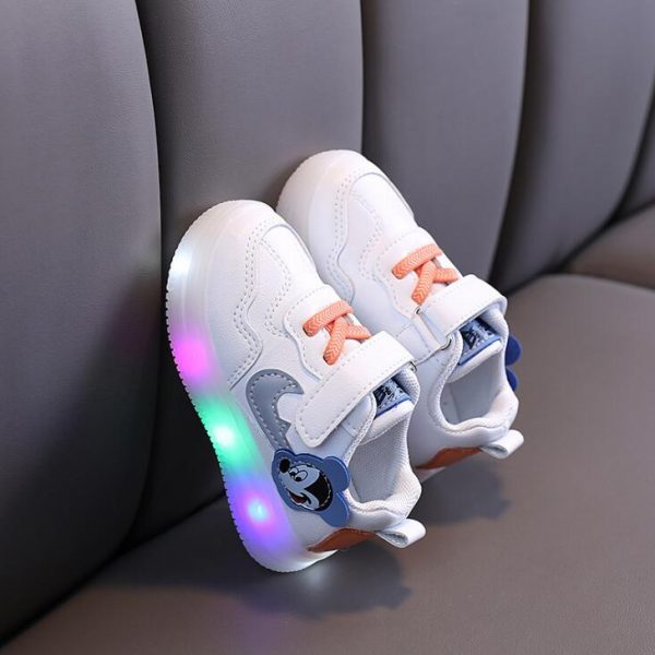 Tennis de princesses scintillantes à motifs de Mickey Mouse pour filles,chaussures de sport décontractées pour enfant, baskets lumineuses à éclairage LED, en solde,