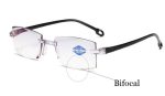 Lunettes de lecture sans bords, lunettes de lecture Anti-rayon bleu, légères, multifocales, presbytes, grossissement, coupe au diamant, 2021