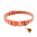 Cat Collar 12 Color Cat Necklace And Cat Paw Print Adjustable Collar Small Dog Collar Bell Positioning Pet Collar Pet Supplies