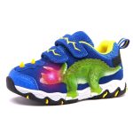Dinoskulls 3-8 Garçons Chaussures Dinosaure LED Espadrilles Rougeoyantes Printemps Automne Enfants Sport 3D T-rex Mode Enfants Chaussures En Cuir Véritable