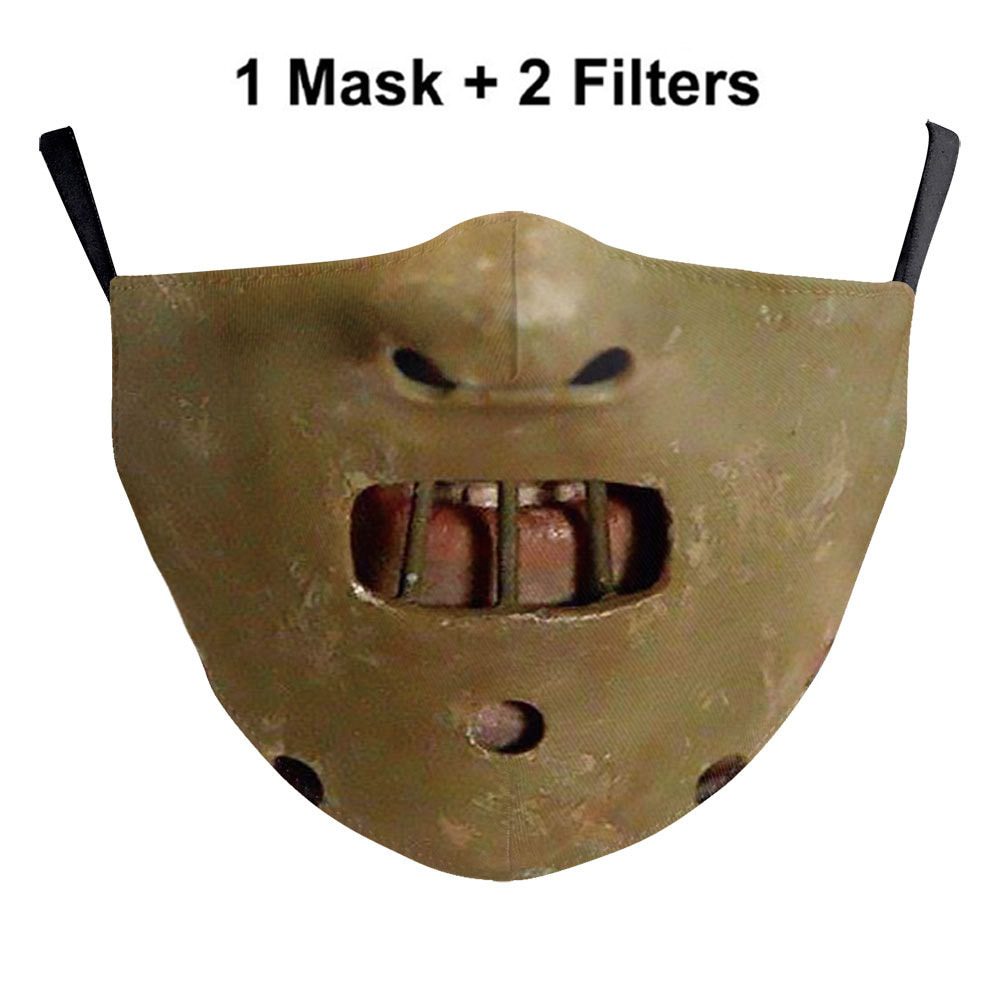 Le masque de Cosplay Hannibal Lecter Cannibal pour adultes, masque de sport de rue anti-poussière respirant lavable, Costume Horrible d'halloween