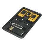 Etui de rangement universel noir 5 en 1, mallette kit pour carte Sim et Nano Sim