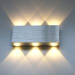 Brushed Black Silver Double Heads Wall Lamp LED Up Down Wall Lights Aside Corridor Living Room Bedside Wall Light Fixture RF111