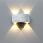 Brushed Black Silver Double Heads Wall Lamp LED Up Down Wall Lights Aside Corridor Living Room Bedside Wall Light Fixture RF111