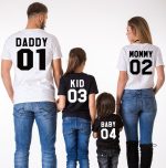 T-shirt en coton pour la famille, vêtements assortis, Look de famille, papa, maman, enfant, lettres drôles imprimées, chiffres, Tops, hauts
