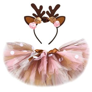 Jupe Tutu cerf pour petites filles, tenue pour enfants de 0 à 14 ans, Costume de renne de noël, vêtements de nouvel an, Tutus d'anniversaire