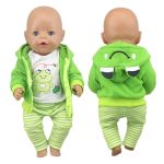 Costume de grenouille mignonne pour poupée bébé de 43cm, vêtements de 17 pouces, nouveau, 2020