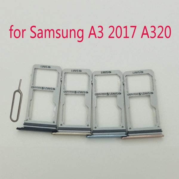 Boîtier d'origine pour Samsung Galaxy A3 2017 A320 A320F A320Y, nouvel adaptateur de plateau de carte Micro SD, fente de support de plateau