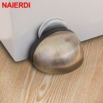 NAIERDI Stainless Steel Rubber Magnetic Door Stopper Non Punching Sticker Hidden Door Holders Floor Mounted Nail-free Door Stops