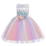 Robe de princesse brodée pour filles, tenue de fête d'anniversaire élégante, vêtements de noël pour bébés de 2 à 10 ans