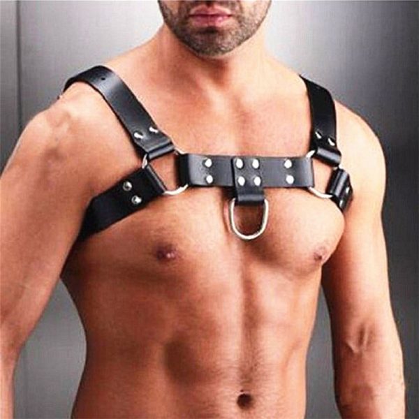 Cuir fétiche hommes Gay harnais ceintures réglable corps sexuel Cage poitrine harnais sangle Rave Gay vêtements pour BDSM Bondage sexe jeu