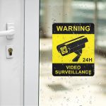 4 Pcs Warning Stickers Surveillance Security Camera Alarm Sticker Warning Decal Signs, Waterproof Frosted Texture Warning Tape