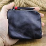 LEACOOL – porte-monnaie en cuir véritable pour femmes et hommes, Vintage, fait à la main, petit étui à fermeture éclair, porte-monnaie