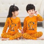 Ensemble de pyjamas en coton pour enfant, vêtement pour bébé, garçon et fille, hauts + pantalon avec manches longues, 2 pièces, tenue automnale